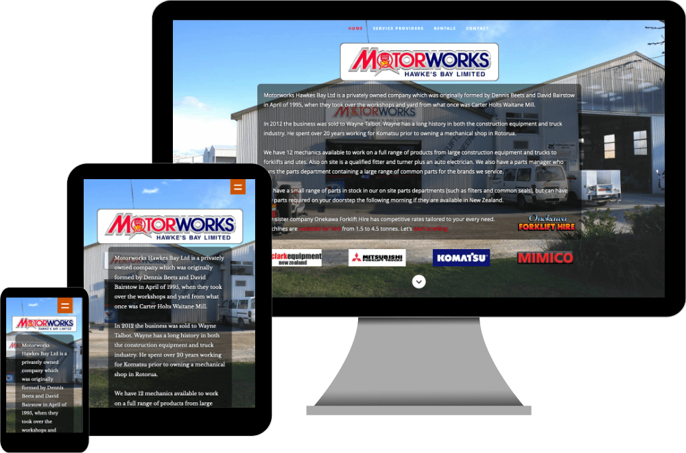 Motorworks Hawke's Bay website built by iSystems