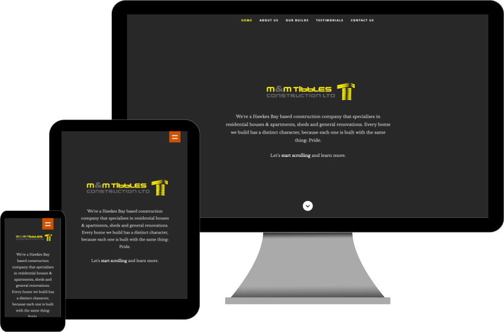 Tibbles Construction website built by iSystems